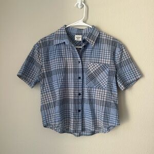 Sunday Best Blue and White Plaid Shirt from aritzia size XS
